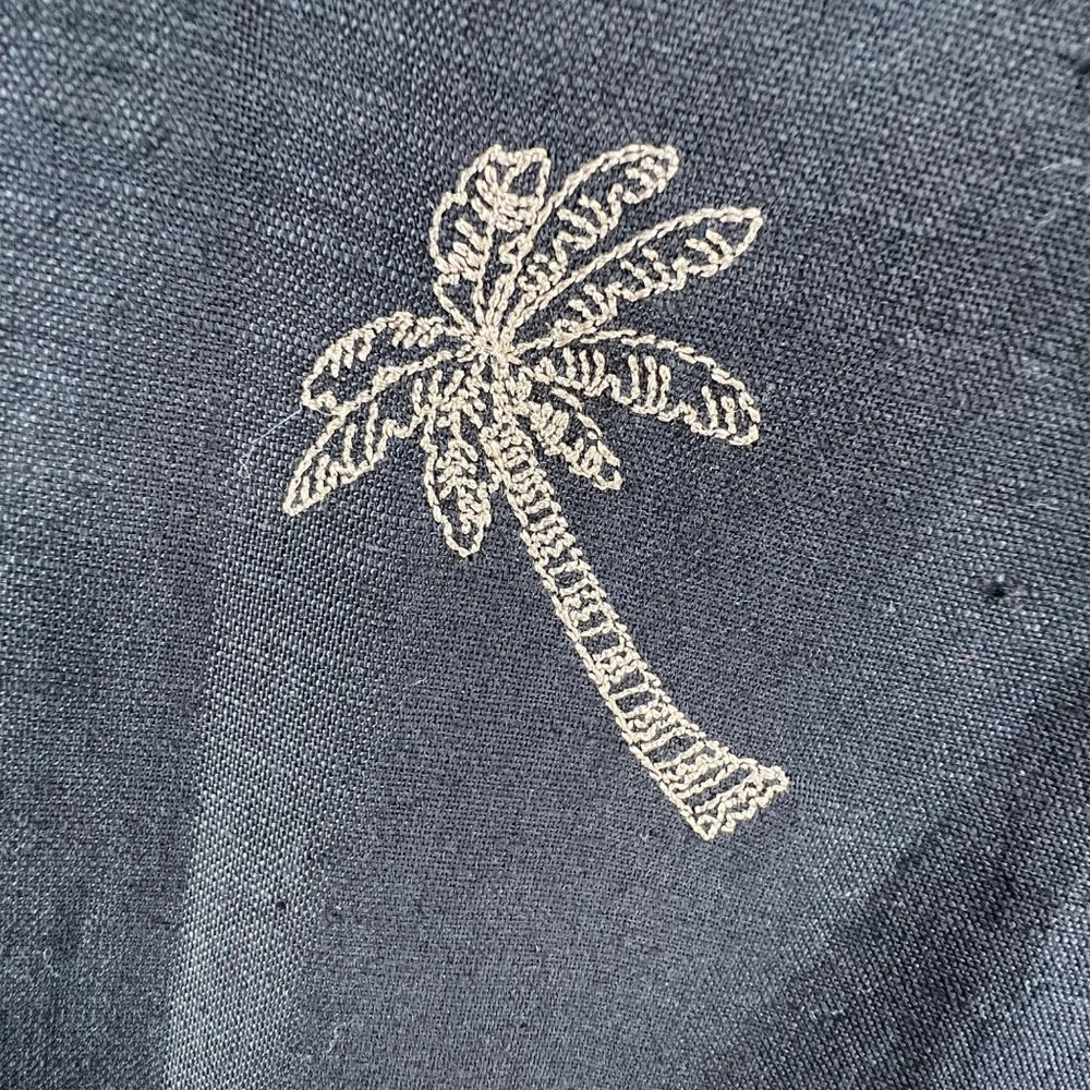 Coldwater Creek Dress Womens 3XL Black Linen Blend Sheath Sleeveless Palm Trees - Picture 4 of 10